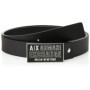 Ceinture en Cuir Noir avec Boucle Logo - Armani Exchange