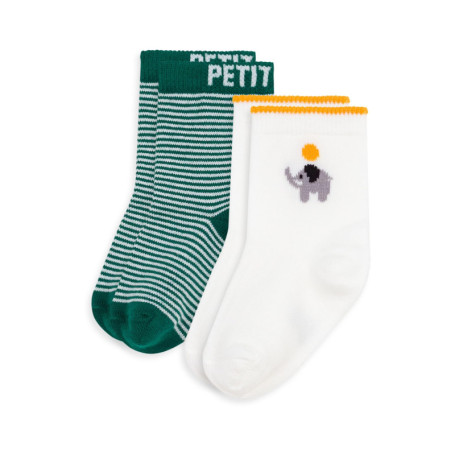 Lot de 2 paires de chaussettes bébé en coton Petit Bateau