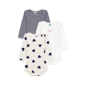 Lot de 3 bodies manches longues en coton pour bébé - Petit Bateau 29,40 €