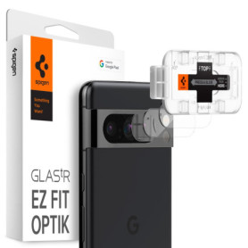 Protection Optique Spigen Glas.tR EZ Fit pour Google Pixel 8 Pro - 2 Pièces, Résistant aux Rayures