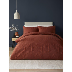 Housse de Couette Serene Avery Stripe en Terre Cuite - Super King Size 260x220 cm