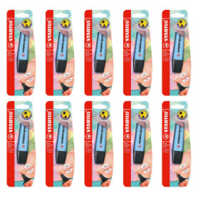 Lot de 10 Surligneurs STABILO Boss Original Pastel - Bleu Céleste