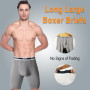 Nuofengkudu Hommes sans Couture Modal Long Boxer Doux Flex Respirant Stretch Ceinture Calecons Grande Taille Anti Irritations so