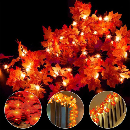 Guirlande Lumineuse d'Automne Ainkedin - 10 LED Feuilles Décoratives