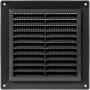 Grille d'Aération en Plastique Noir 15,2 cm avec Écran Anti-Parasitaire
