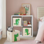 Lot de 3 Boîtes de Rangement Enfant Dinosaure - Organisateurs de Jouets Beige