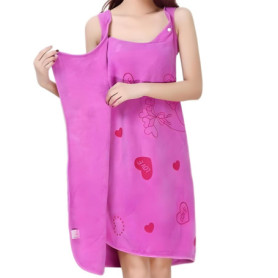 Jupe de Bain en Microfibre avec Motif Lapin - Violet 135x80cm