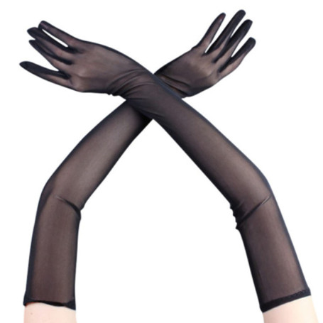 Gants Longs en Tulle Noir pour Mariage et Soirée - Élégance et Confort