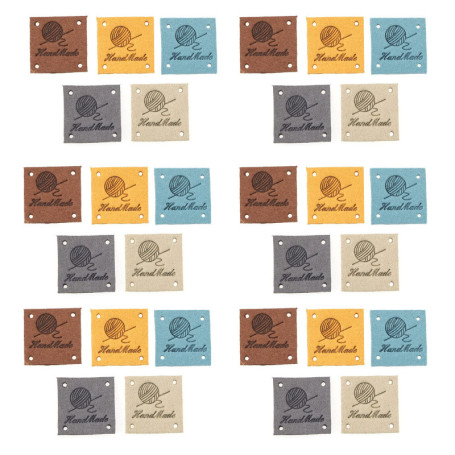Lot de 50 étiquettes en cuir faites à la main - Multicolores