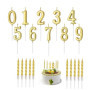Kit de 30 Bougies Chiffres Anniversaire Dorées - Décoration Élégante pour Gâteaux