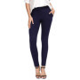 Pantalon Skinny Fit Femme Bamans - Élégant et Confortable en Coton Noir