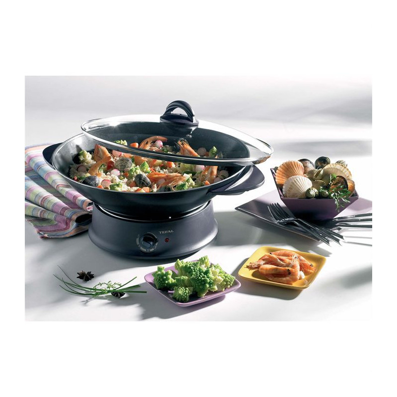 Image secondaire de Wok électrique Tefal - SILVER - Cuve en aluminium anti-adhésive - Thermo-Spot - Noir et silver