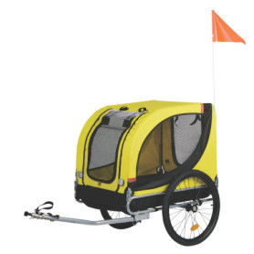Remorque Pliable pour Chien Dunlop - Chariot de Vélo Jaune et Noir, Charge Max 40 KG 387,10 €