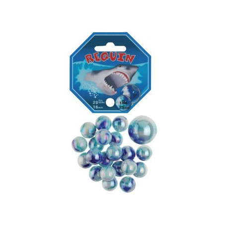 Kim'Play Sachet de 20 Billes en Verre avec Callot Requin - Jeu Amusant 22,40 €