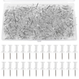 Boîte de 200 Punaises Transparentes pour Tableau d'Affichage - EUZUXU