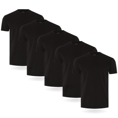Lot de 5 T-shirts Noirs pour Hommes - FM London