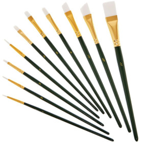Set de 10 Pinceaux Multicolores pour Peinture Acrylique et Huile - Baker Ross