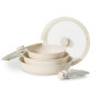 Set de Poêles à Frire Antiadhésives 6 Pcs avec Poignée Amovible - Beige