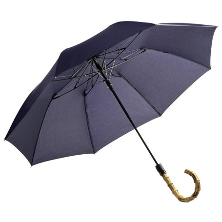 Parapluie Fulton Portobello Bleu Marine avec Poignée en Bambou