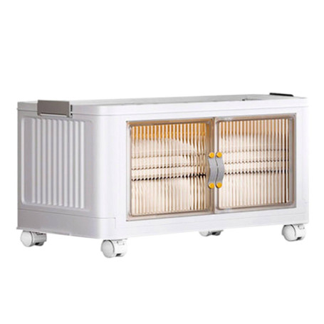 Armoire de Rangement Double JOYBOS en Blanc avec Roulettes