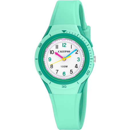 Montre Analogique Calypso Mixte avec Bracelet en Polycarbonate Vert