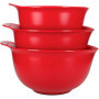 Kit de 3 Bols Mélangeurs en Plastique KitchenAid - Rouge Cerise