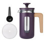 Cafetière Pisa en Acier Inoxydable 3 Tasses avec Poignée en Bois