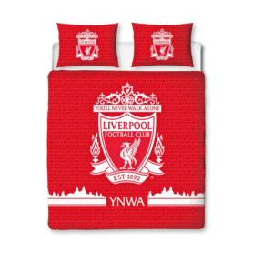 Parure de lit Liverpool FC Double Rouge avec Housse de Couette Réversible