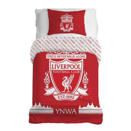 Parure de lit Liverpool FC 1 Personne - Housse de Couette Réversible Rouge