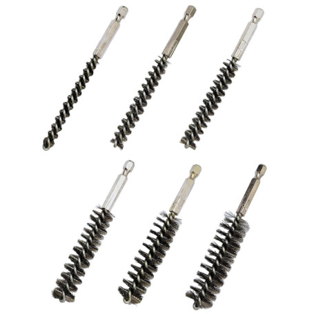 Lot de 6 brosses de nettoyage en acier inoxydable pour perceuses