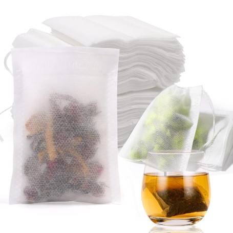 Lot de 400 Sachets à Thé Jetables avec Cordon - Idéal pour Thé en Vrac