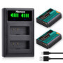 Hisewen Pack de 2 Batteries LP-E10 avec Chargeur Double pour Canon