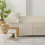Parure de lit beige en microfibre - 3 pièces 105x190 cm