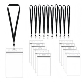 Lot de 10 Porte-badges Étanches avec Lanières - Protection Idéale pour École et Événements