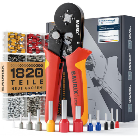 Pince à Sertir Automatique BAURIX PERSEUS avec 1820 Embouts de Câble