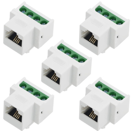 Pack de 5 Adaptateurs RJ11 CAT3 Femelle 6P4C pour Téléphone