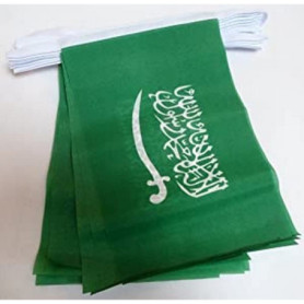 Guirlande Drapeaux Arabie Saoudite 12m - 20 Fanions en Polyester