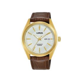 Montre Analogique Lorus avec Bracelet Brun et Cadran Blanc