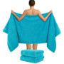 Hammetex Ensemble de 2 Serviettes de Bain Extra Grandes 80x200 cm en Coton Turquoise