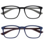 Lunettes de Lecture OPULIZE Max - 2 Paires Noir et Bleu Mat - Confort et Style