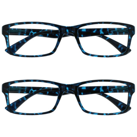 Pack de 2 Lunettes de Lecture Écaille Bleue pour Hommes et Femmes - OPULIZE