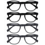 Pack de 4 Lunettes de Lecture Rétro Rondes Noir et Gris - OPULIZE