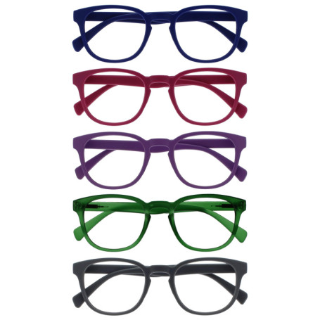 Pack de 5 Lunettes de Lecture Rétro Rondes - Opulize