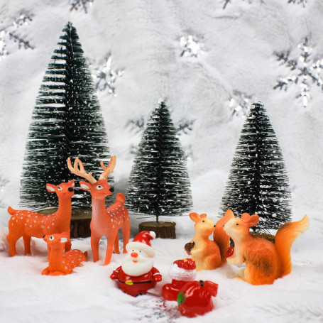 Kit de Décoration de Noël - 11 Figurines Miniatures avec Sapin et Renne