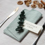 BOXIZ Lot de 10 Serviettes de Table Vert Sauge Mariage pour fête de,Conception surjeteuse 42×42cm