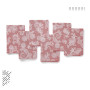 Encasa XO Table à Manger Serviettes de Serviettes de 12 I Taille 45x45 cm I Floral Rouge Jacquard Style Imprimé sur Le Coton À l