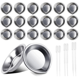 Palette de Peinture en Acier Inoxydable TRKETK - 18 Pièces avec Compte-Gouttes