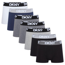 Lot de 7 Boxers DKNY pour Homme en Coton Doux - Noir, Gris, Bleu Marine, Blanc