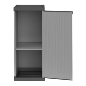 Armoire de Rangement en Résine Mongardi - 1 Porte, 1 Étagère, Noir