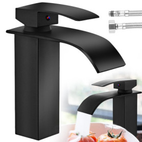 Robinet de Lavabo Cascade Noir Monocommande WIYETY